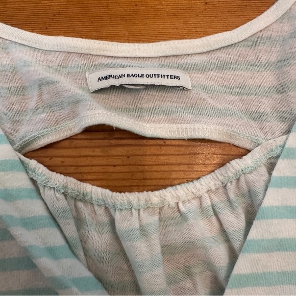 American Eagle Cross Over high- Low Striped Sleeveless Top - Picture 5 of 9